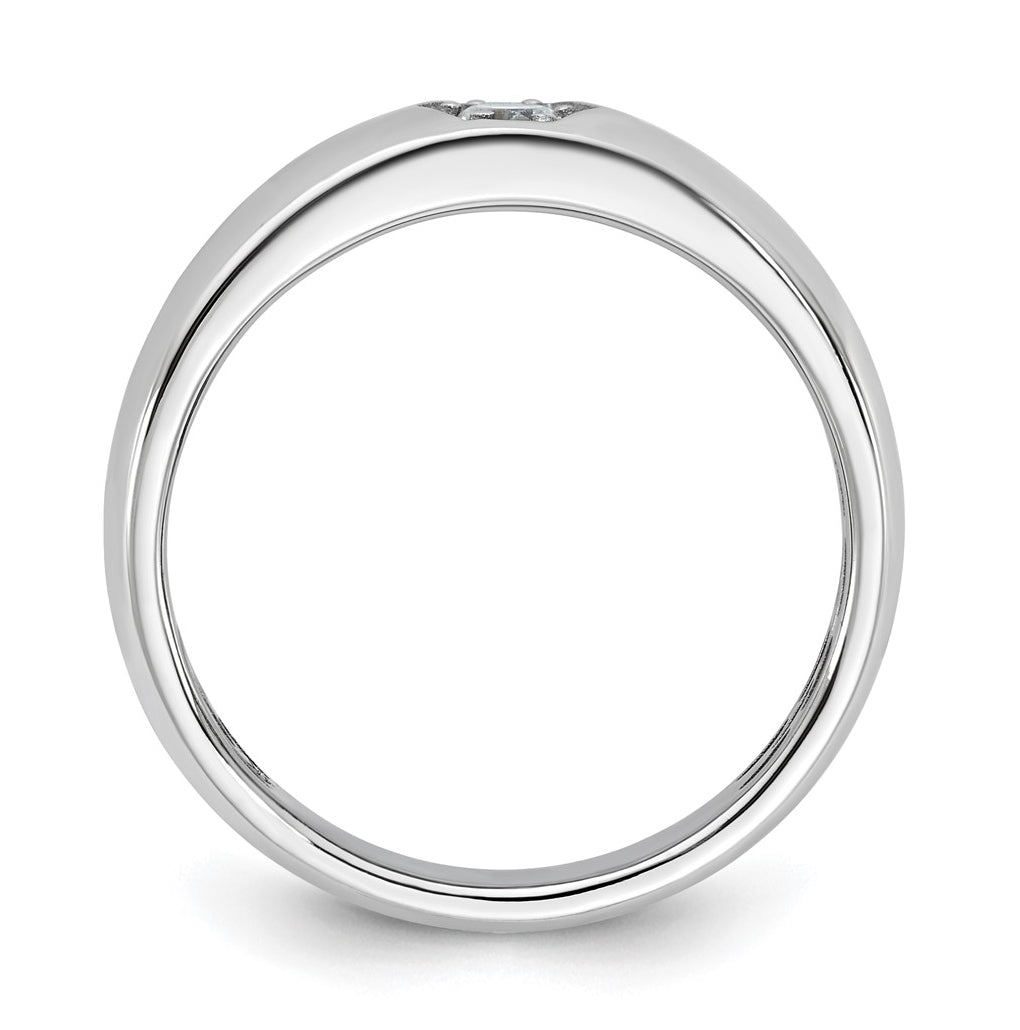 14k Yellow Or White Gold IB Goodman Mens Polished Complete 1/6ct Diamond Ring