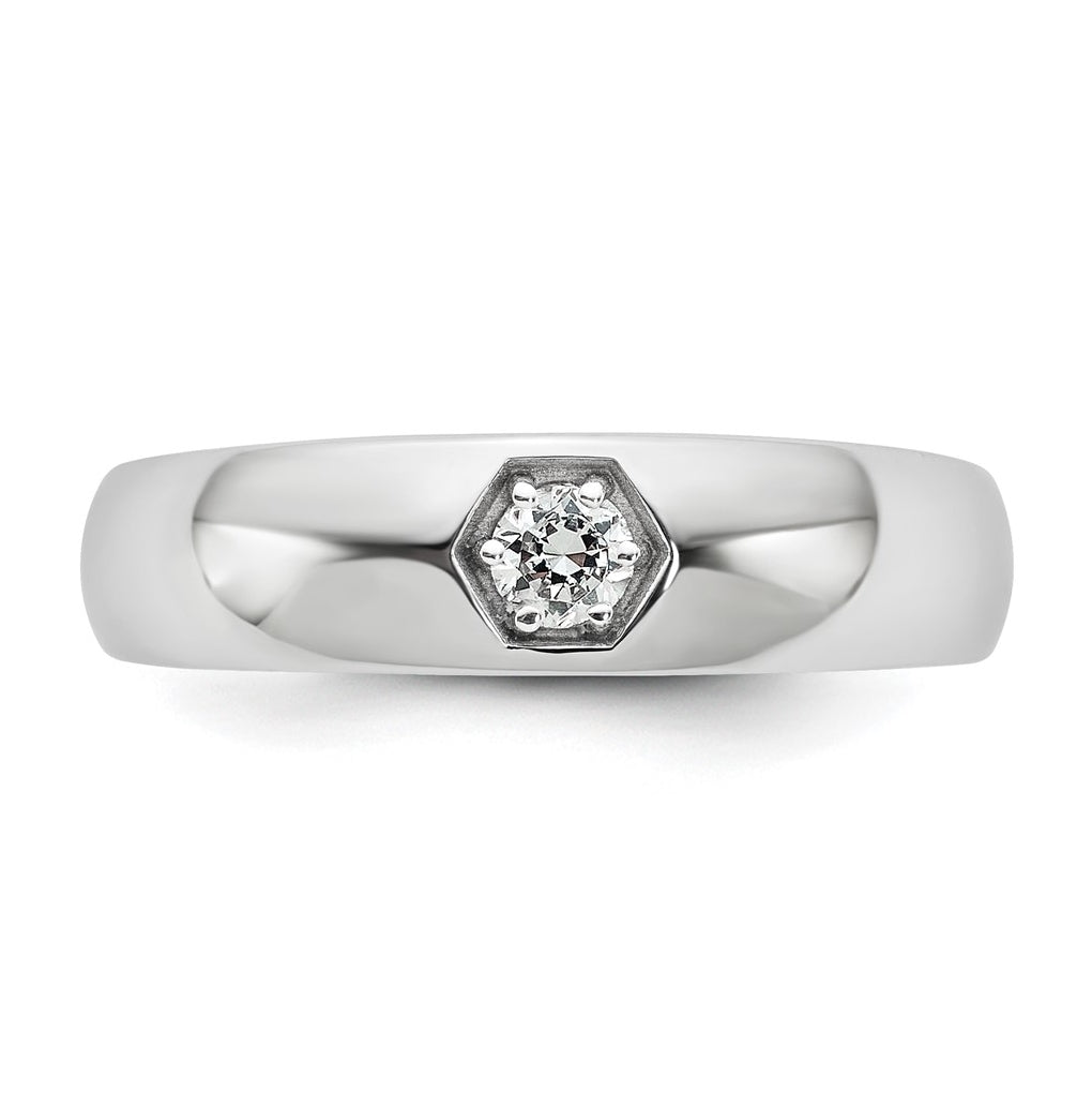 14k Yellow Or White Gold IB Goodman Mens Polished Complete 1/6ct Diamond Ring