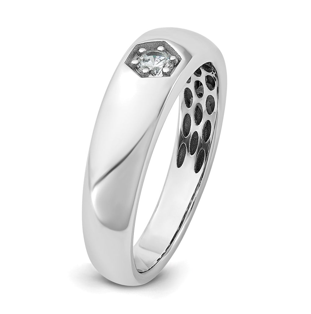 14k Yellow Or White Gold IB Goodman Mens Polished Complete 1/6ct Diamond Ring