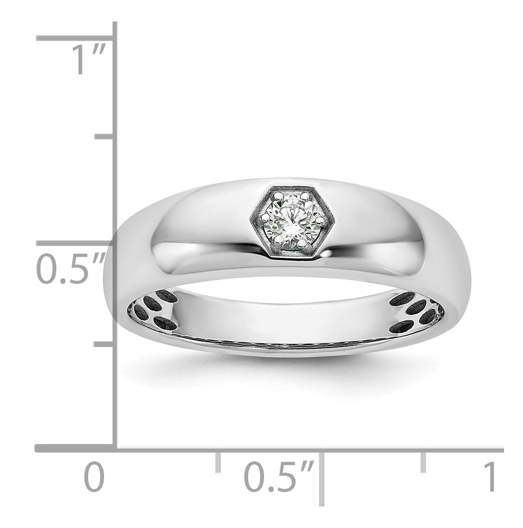 14k Yellow Or White Gold IB Goodman Mens Polished Complete 1/6ct Diamond Ring