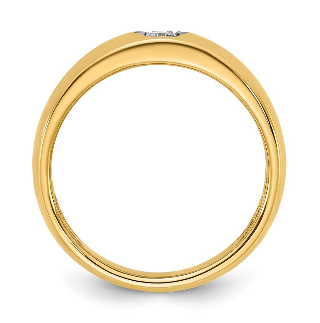 14k Yellow Or White Gold IB Goodman Mens Polished Complete 1/6ct Diamond Ring