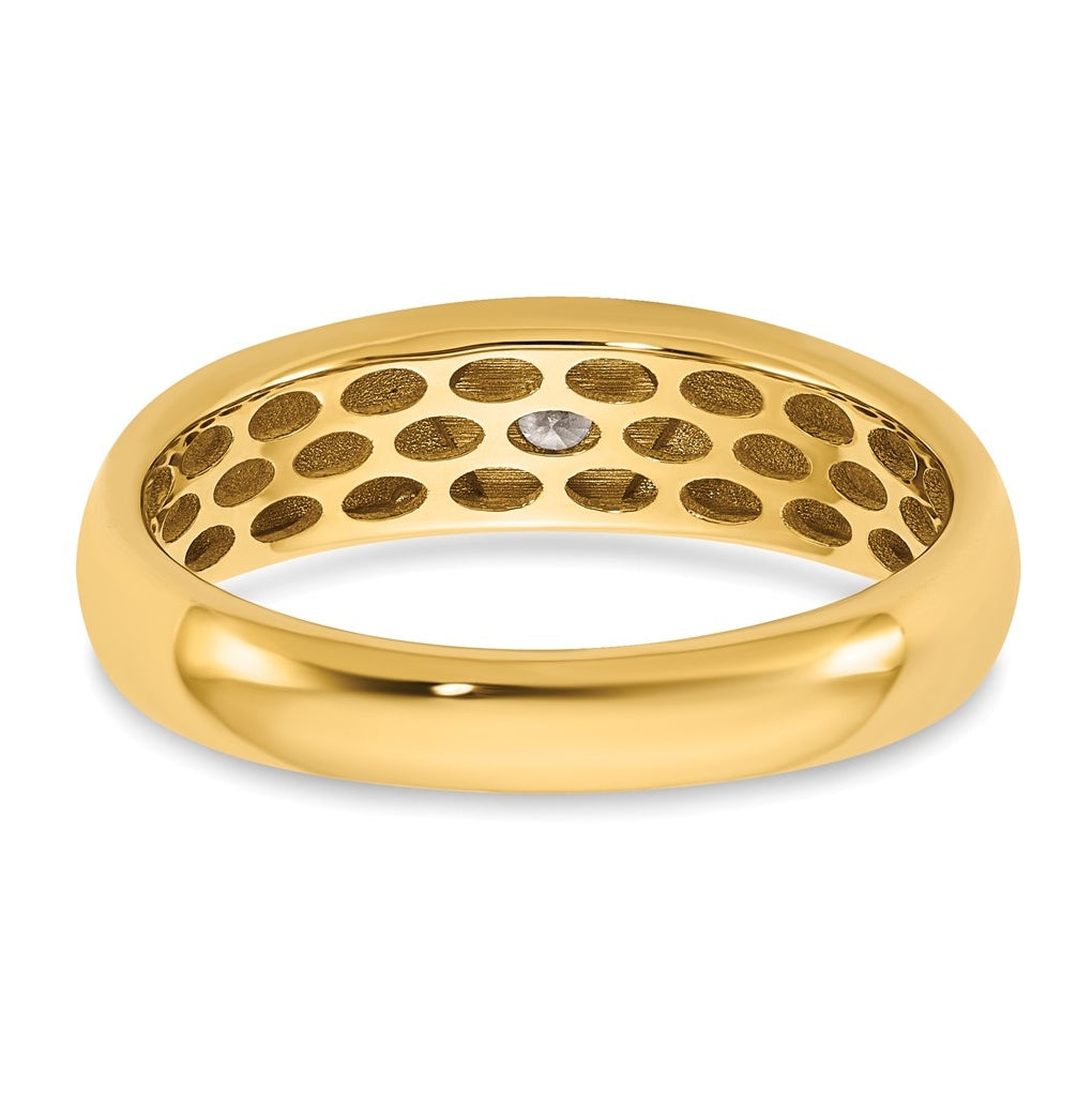 14k Yellow Or White Gold IB Goodman Mens Polished Complete 1/6ct Diamond Ring