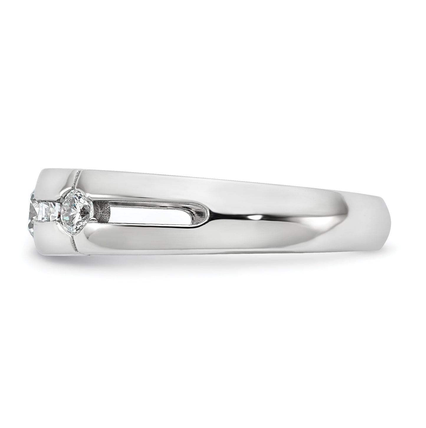 14k Yellow Or White Gold IB Goodman Mens Polished Complete 3-Stone 3/8ct Diamond Ring