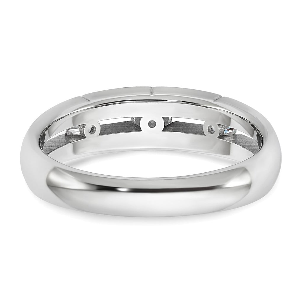 14k Yellow Or White Gold IB Goodman Mens Polished Complete 3-Stone 3/8ct Diamond Ring