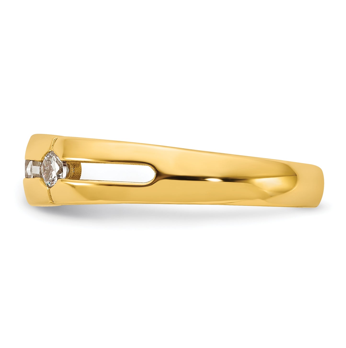 14k Yellow Or White Gold IB Goodman Mens Polished Complete 3-Stone 3/8ct Diamond Ring