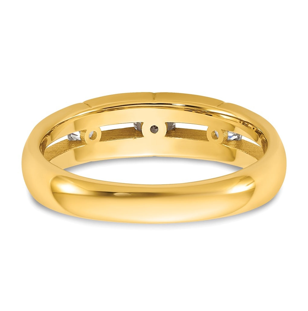 14k Yellow Or White Gold IB Goodman Mens Polished Complete 3-Stone 3/8ct Diamond Ring