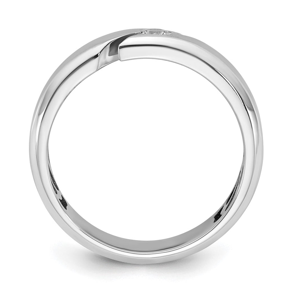 14k Yellow Or White Gold IB Goodman Mens Satin Complete 1/10ct Diamond Ring
