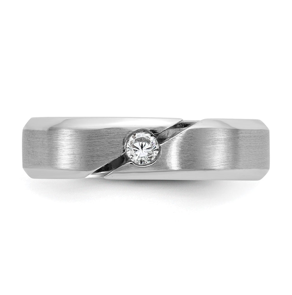 14k Yellow Or White Gold IB Goodman Mens Satin Complete 1/10ct Diamond Ring