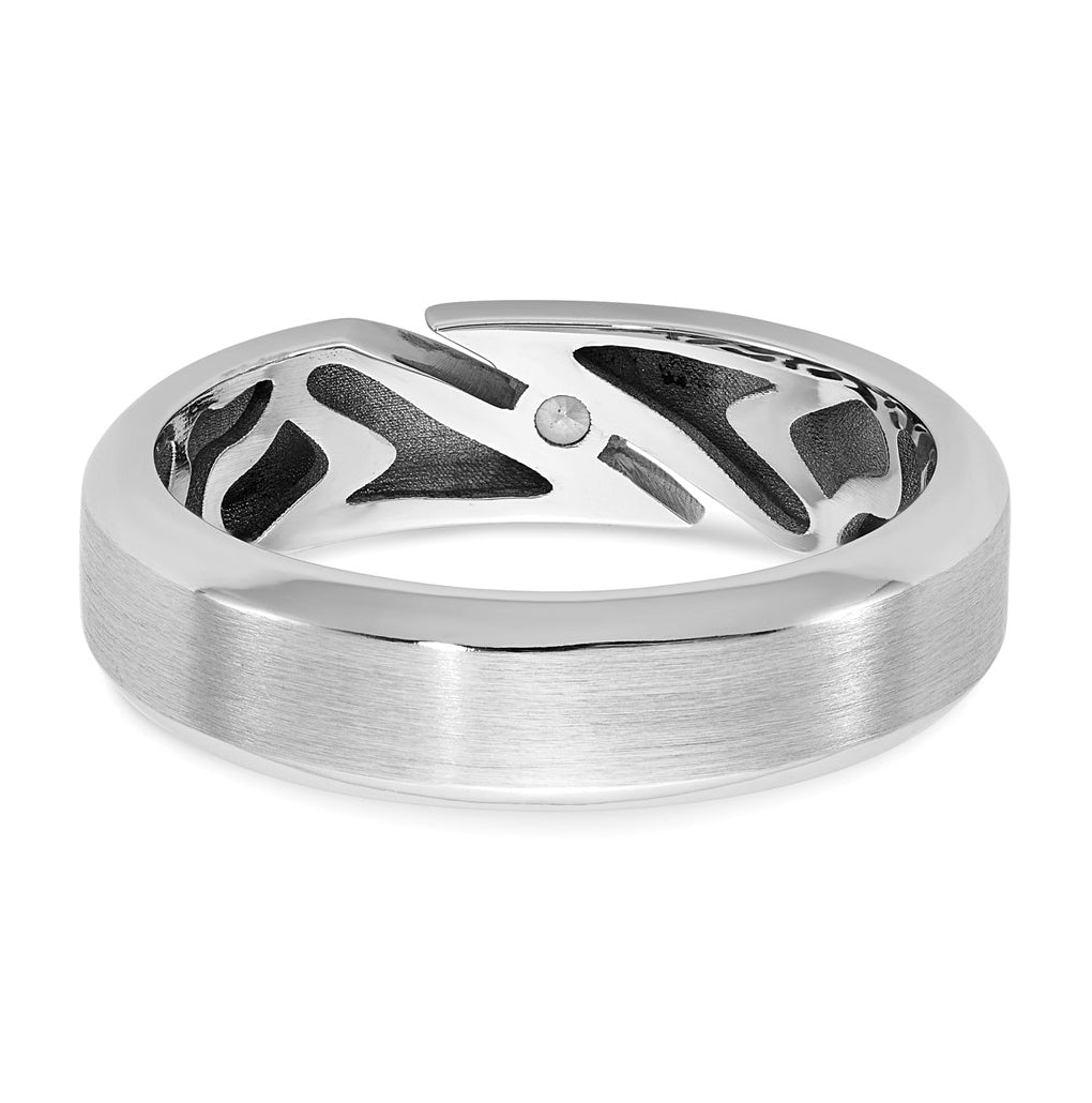 14k Yellow Or White Gold IB Goodman Mens Satin Complete 1/10ct Diamond Ring