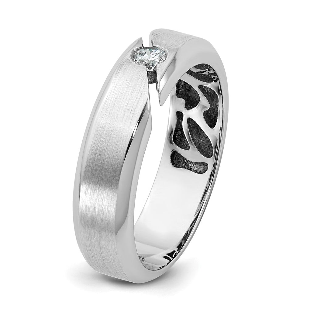 14k Yellow Or White Gold IB Goodman Mens Satin Complete 1/10ct Diamond Ring