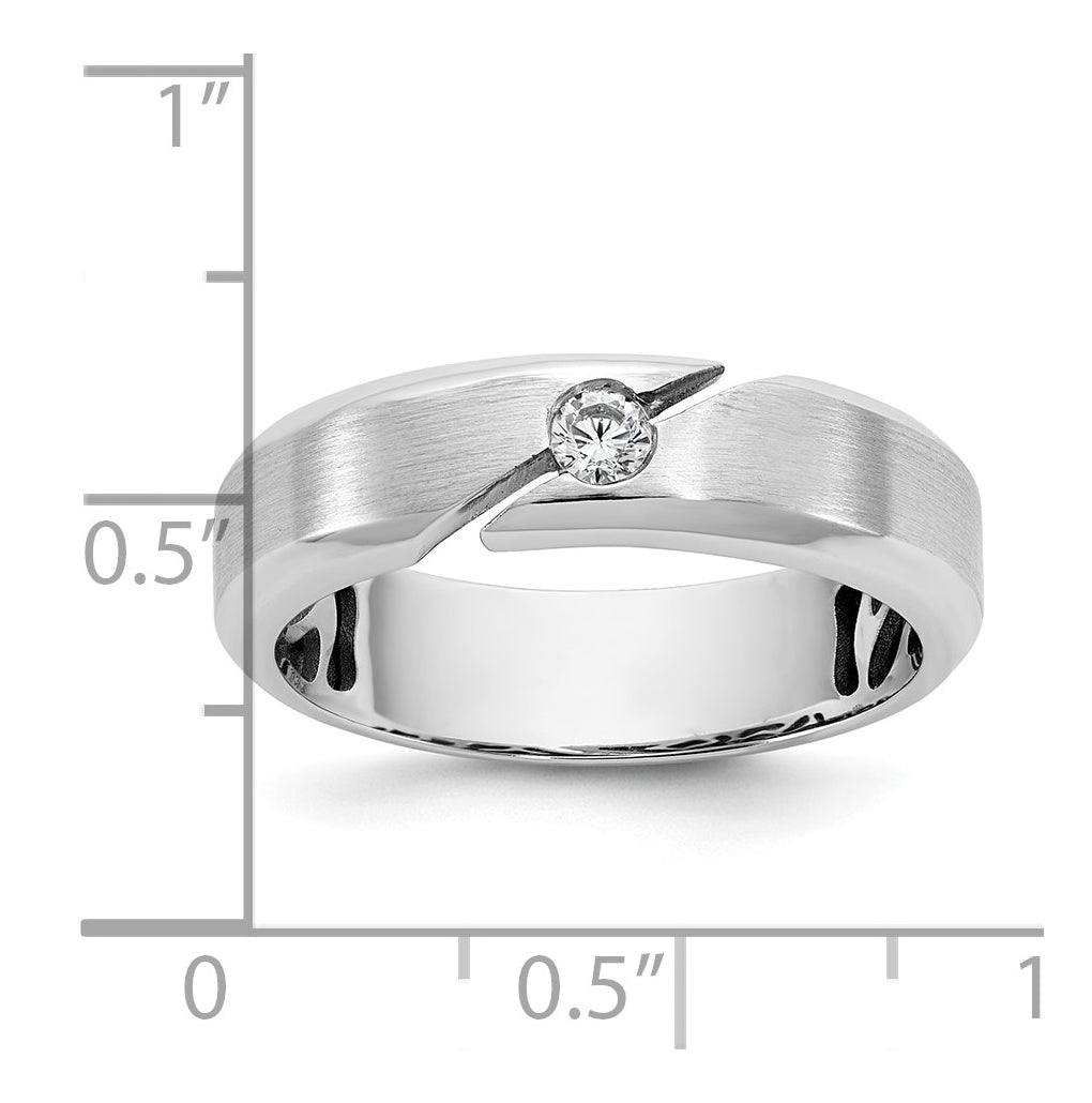 14k Yellow Or White Gold IB Goodman Mens Satin Complete 1/10ct Diamond Ring