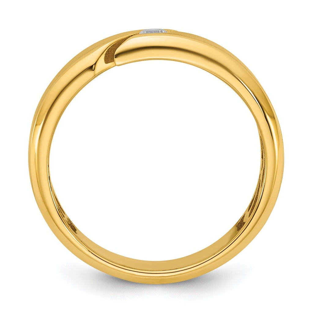 14k Yellow Or White Gold IB Goodman Mens Satin Complete 1/10ct Diamond Ring