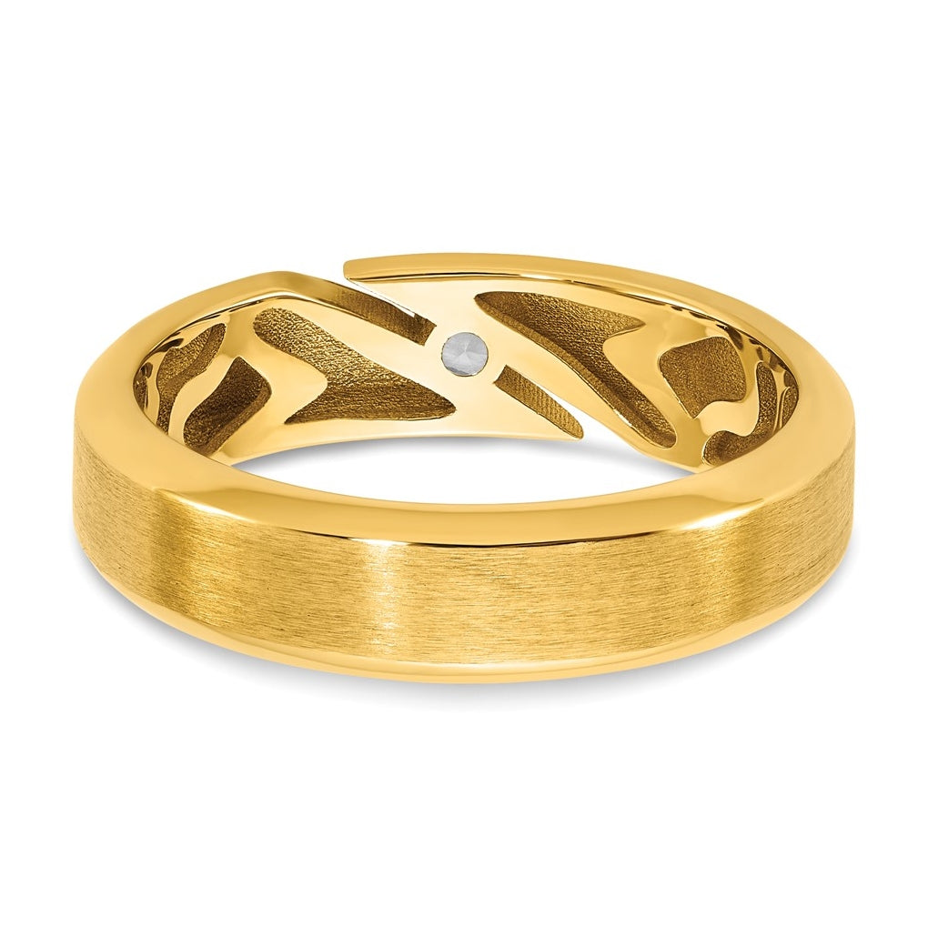 14k Yellow Or White Gold IB Goodman Mens Satin Complete 1/10ct Diamond Ring