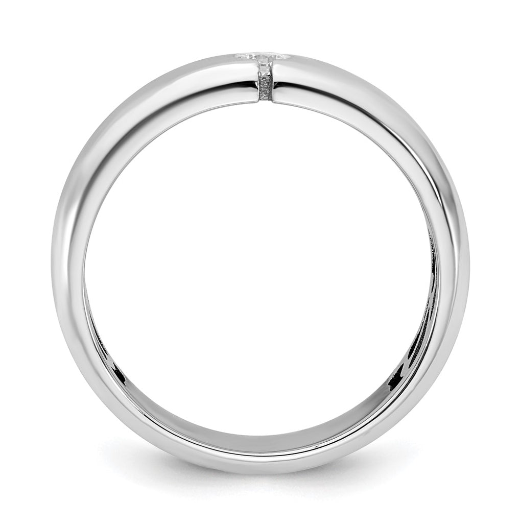 14k Yellow Or White Gold IB Goodman Mens Satin Complete 1/10ct Diamond Ring