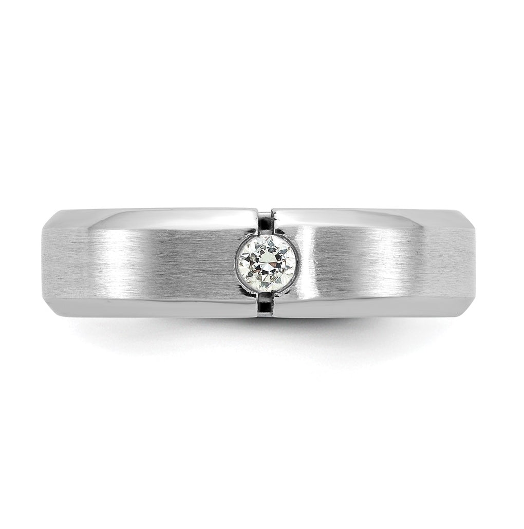 14k Yellow Or White Gold IB Goodman Mens Satin Complete 1/10ct Diamond Ring