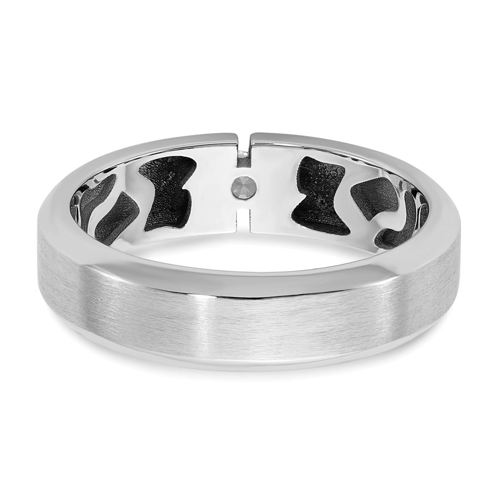 14k Yellow Or White Gold IB Goodman Mens Satin Complete 1/10ct Diamond Ring