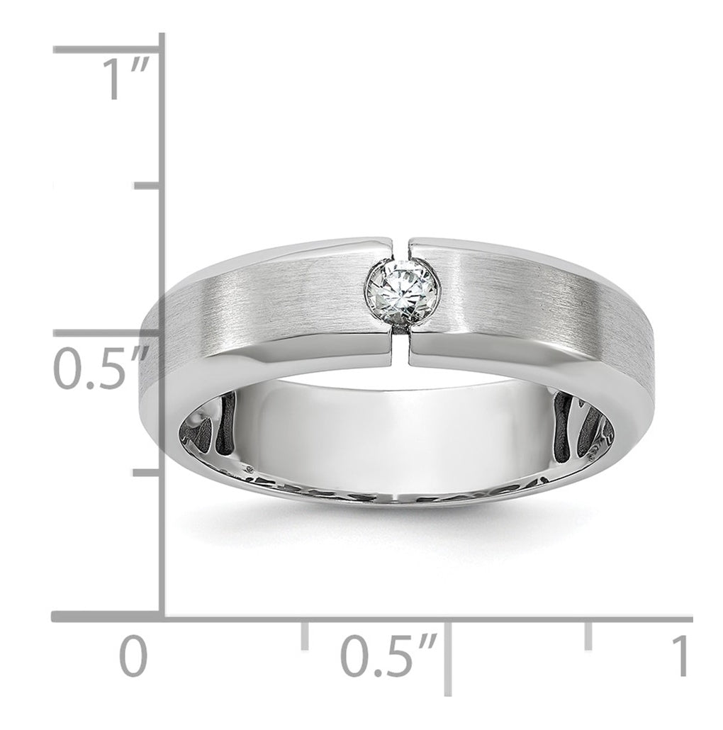 14k Yellow Or White Gold IB Goodman Mens Satin Complete 1/10ct Diamond Ring