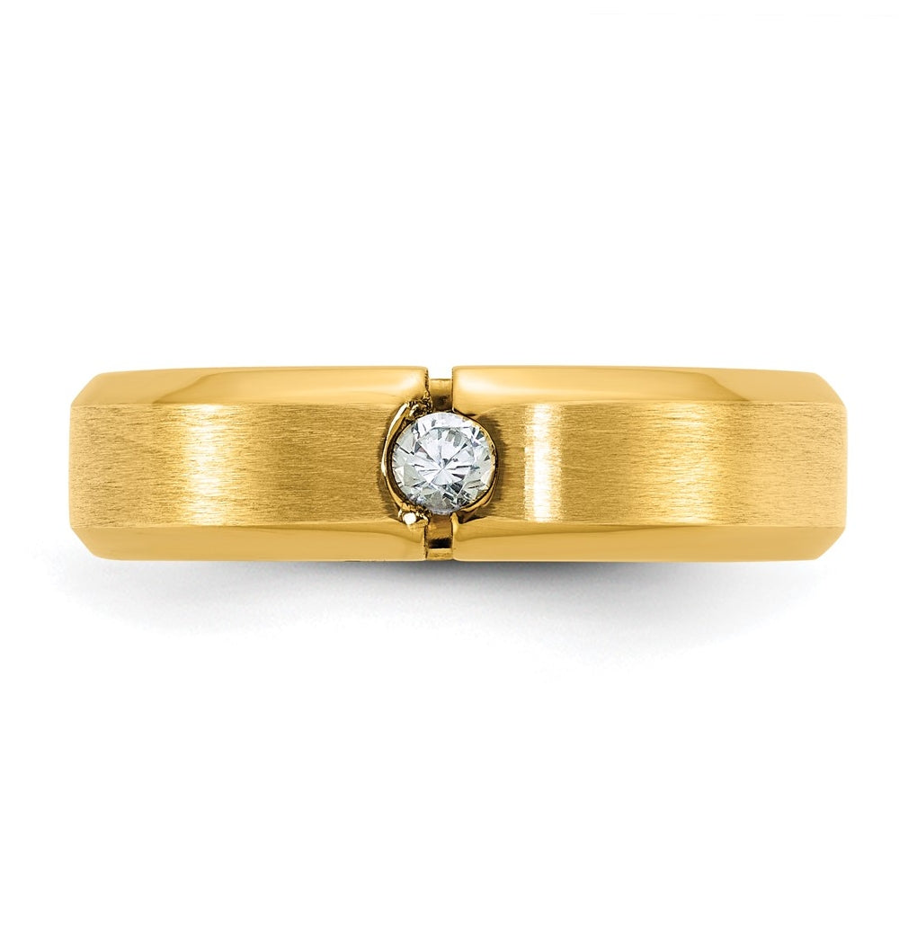 14k Yellow Or White Gold IB Goodman Mens Satin Complete 1/10ct Diamond Ring