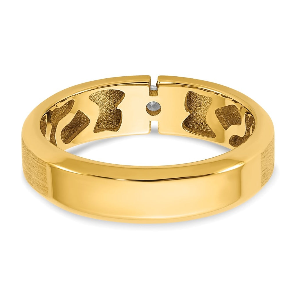 14k Yellow Or White Gold IB Goodman Mens Satin Complete 1/10ct Diamond Ring