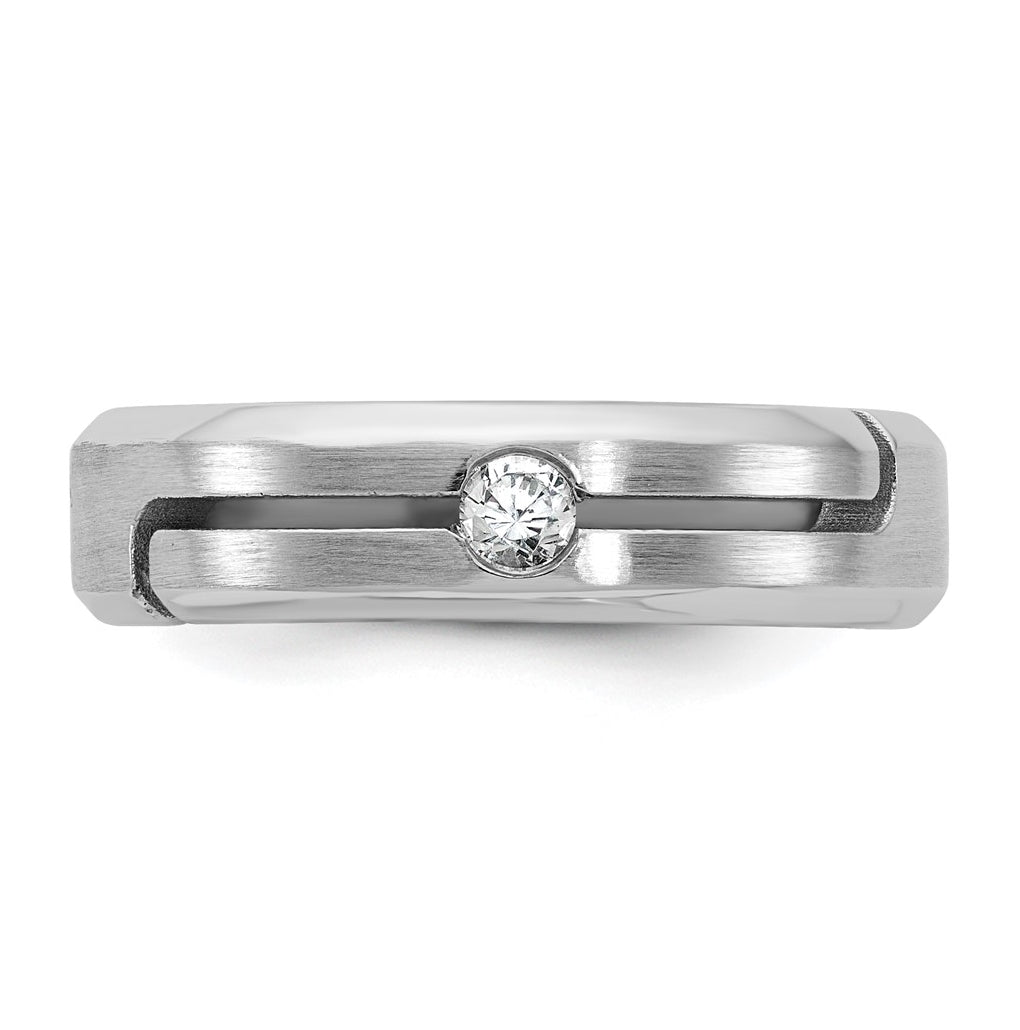 14k Yellow Or White Gold IB Goodman Mens Satin Complete 1/10ct Diamond Ring
