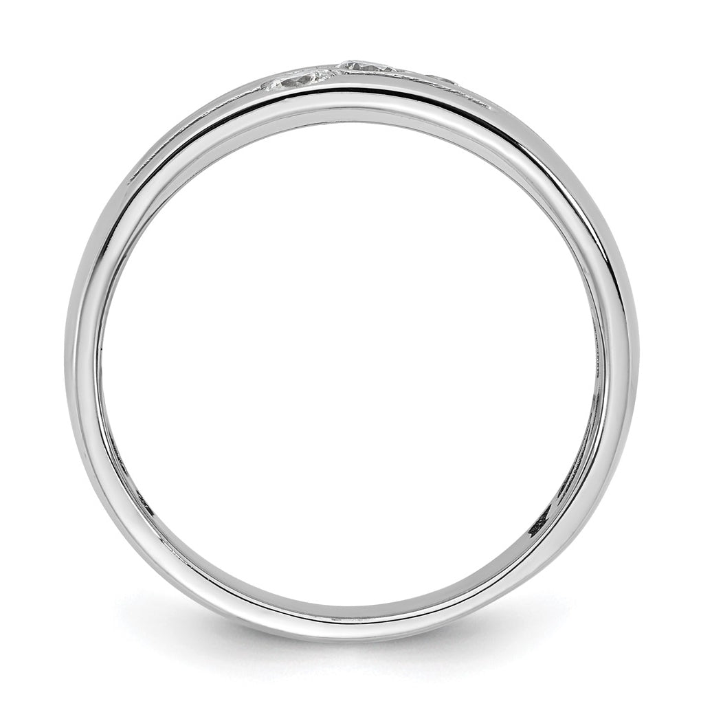 14k Yellow Or White Gold IB Goodman Mens Polished Complete 3-Stone 1/4ct Diamond Ring