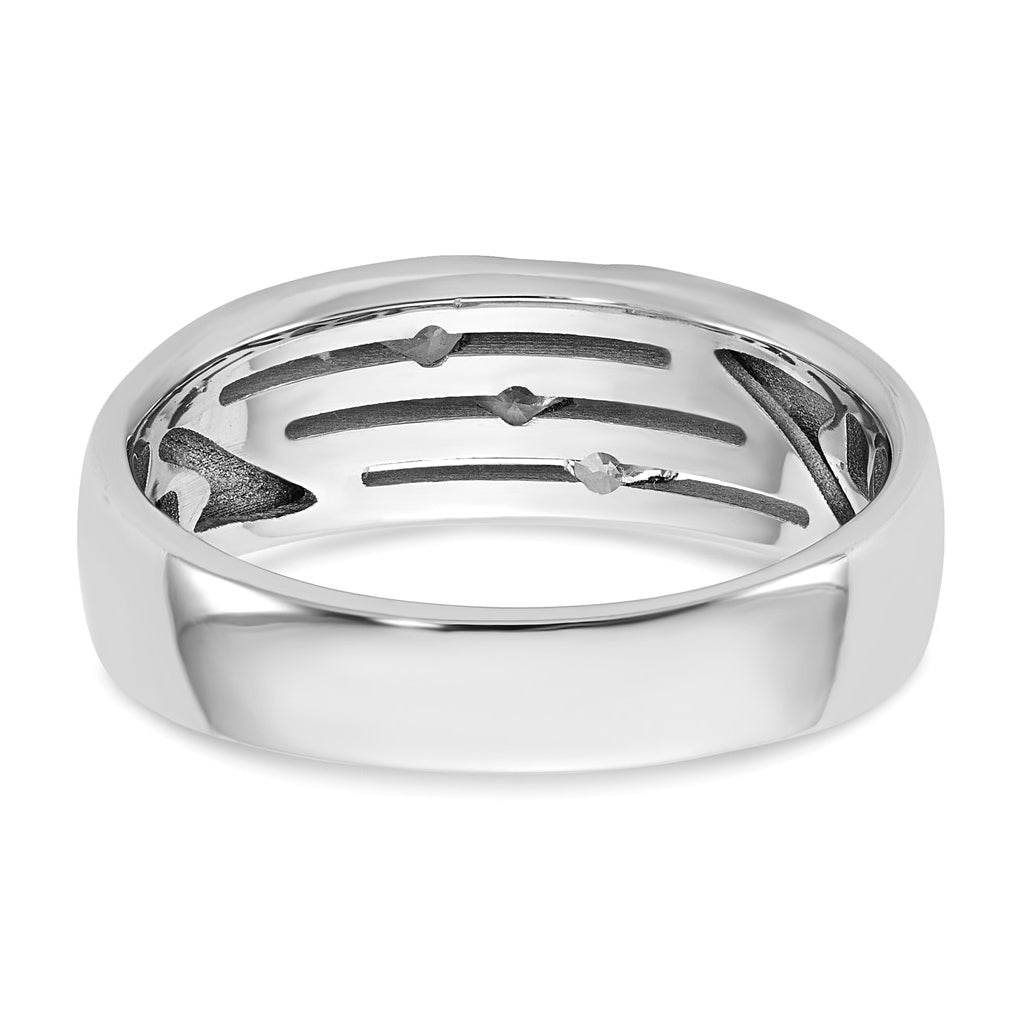 14k Yellow Or White Gold IB Goodman Mens Polished Complete 3-Stone 1/4ct Diamond Ring