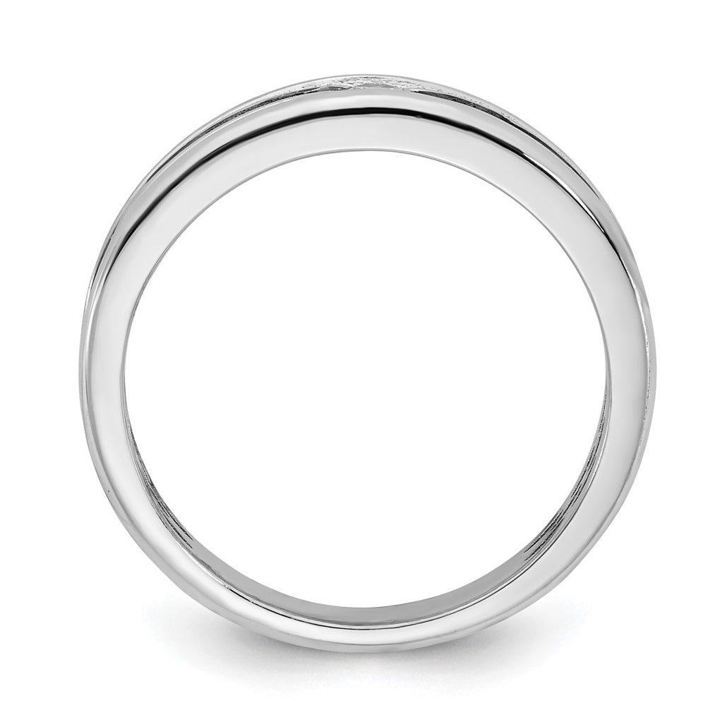 14k Yellow Or White Gold w/ Rhodium IB Goodman Mens Complete 1/10ct Diamond Ring
