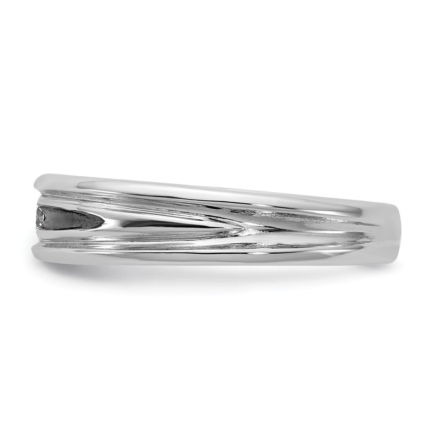 14k Yellow Or White Gold w/ Rhodium IB Goodman Mens Complete 1/10ct Diamond Ring