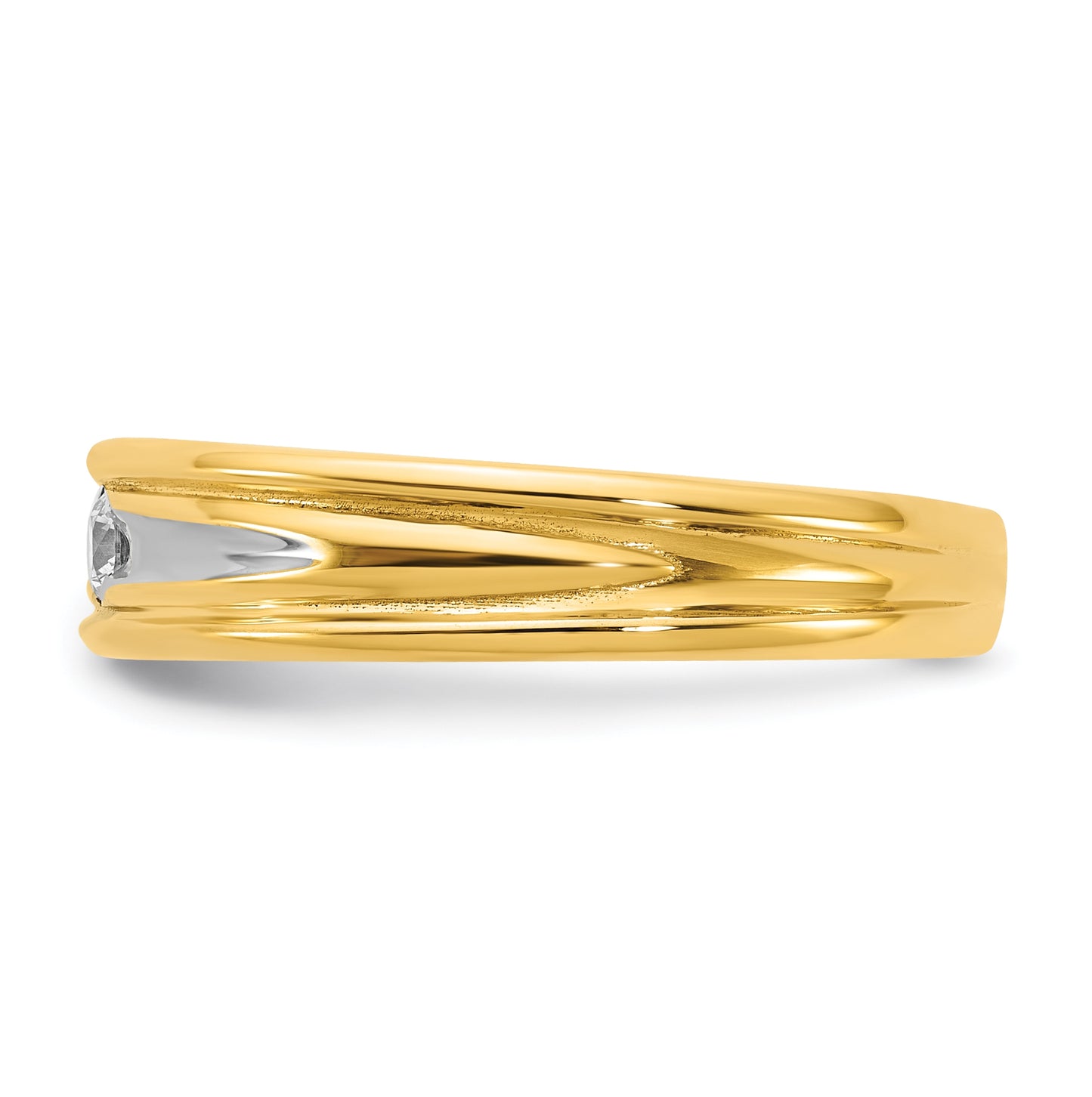 14k Yellow Or White Gold w/ Rhodium IB Goodman Mens Complete 1/10ct Diamond Ring
