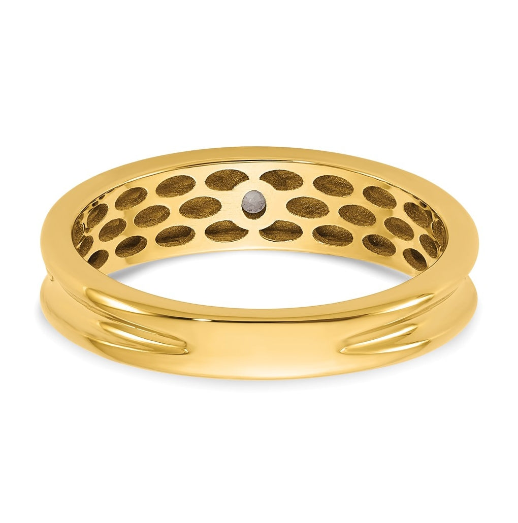 14k Yellow Or White Gold w/ Rhodium IB Goodman Mens Complete 1/10ct Diamond Ring
