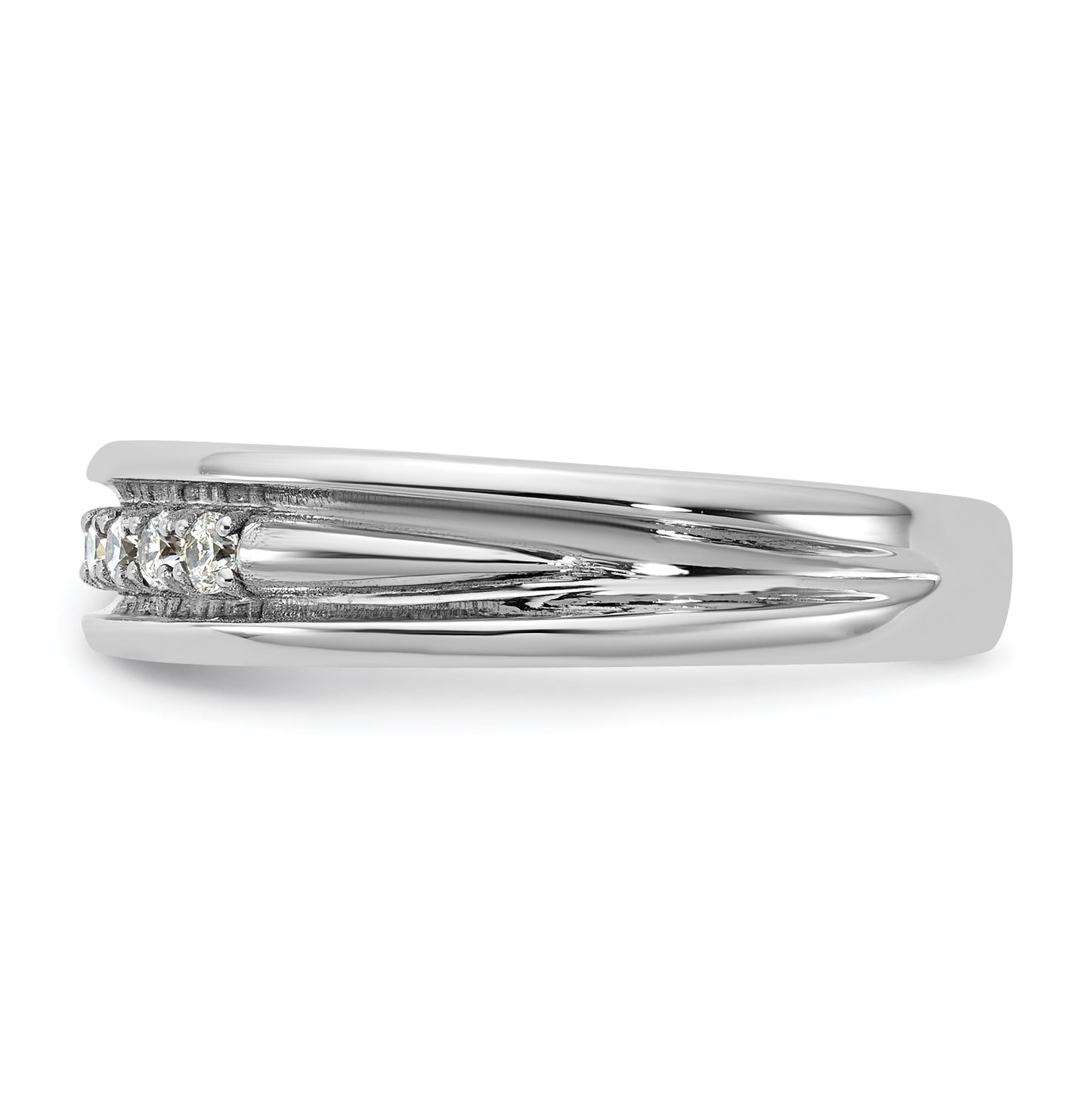 14k Yellow Or White Gold IB Goodman Mens Polished Complete 5-Stone 1/6ct Diamond Ring