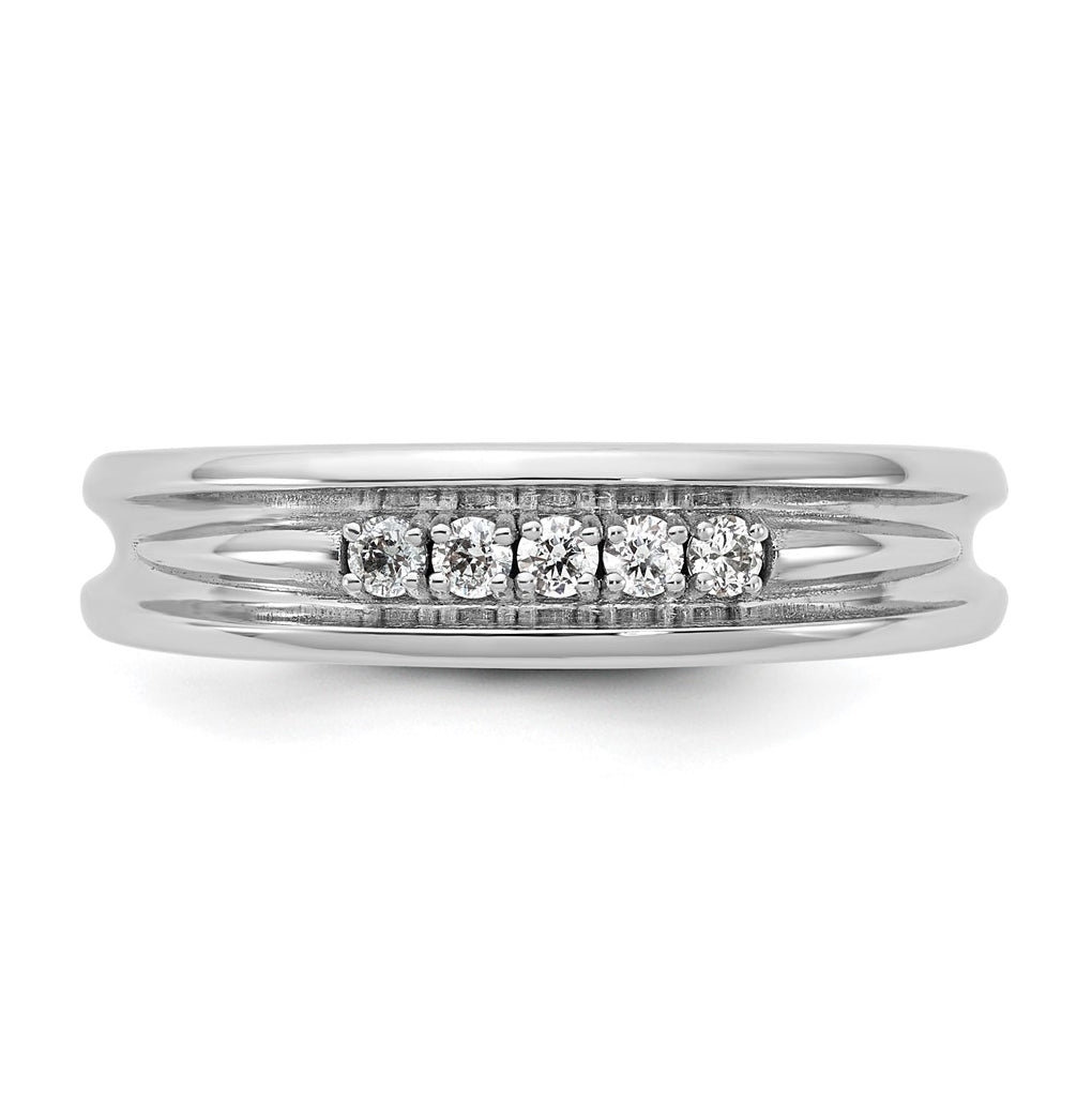 14k Yellow Or White Gold IB Goodman Mens Polished Complete 5-Stone 1/6ct Diamond Ring