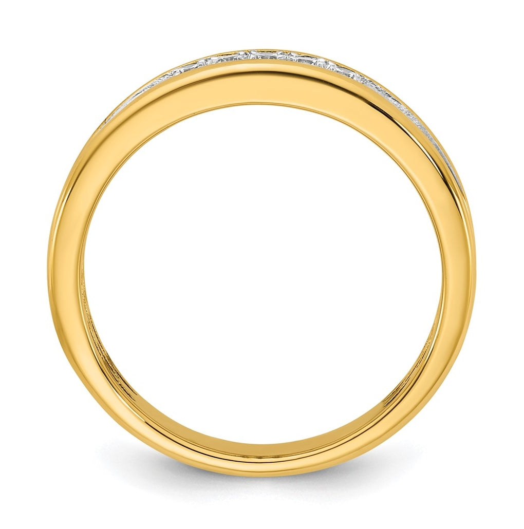14k Yellow Or White Gold IB Goodman Mens Polished Complete 5-Stone 1/6ct Diamond Ring
