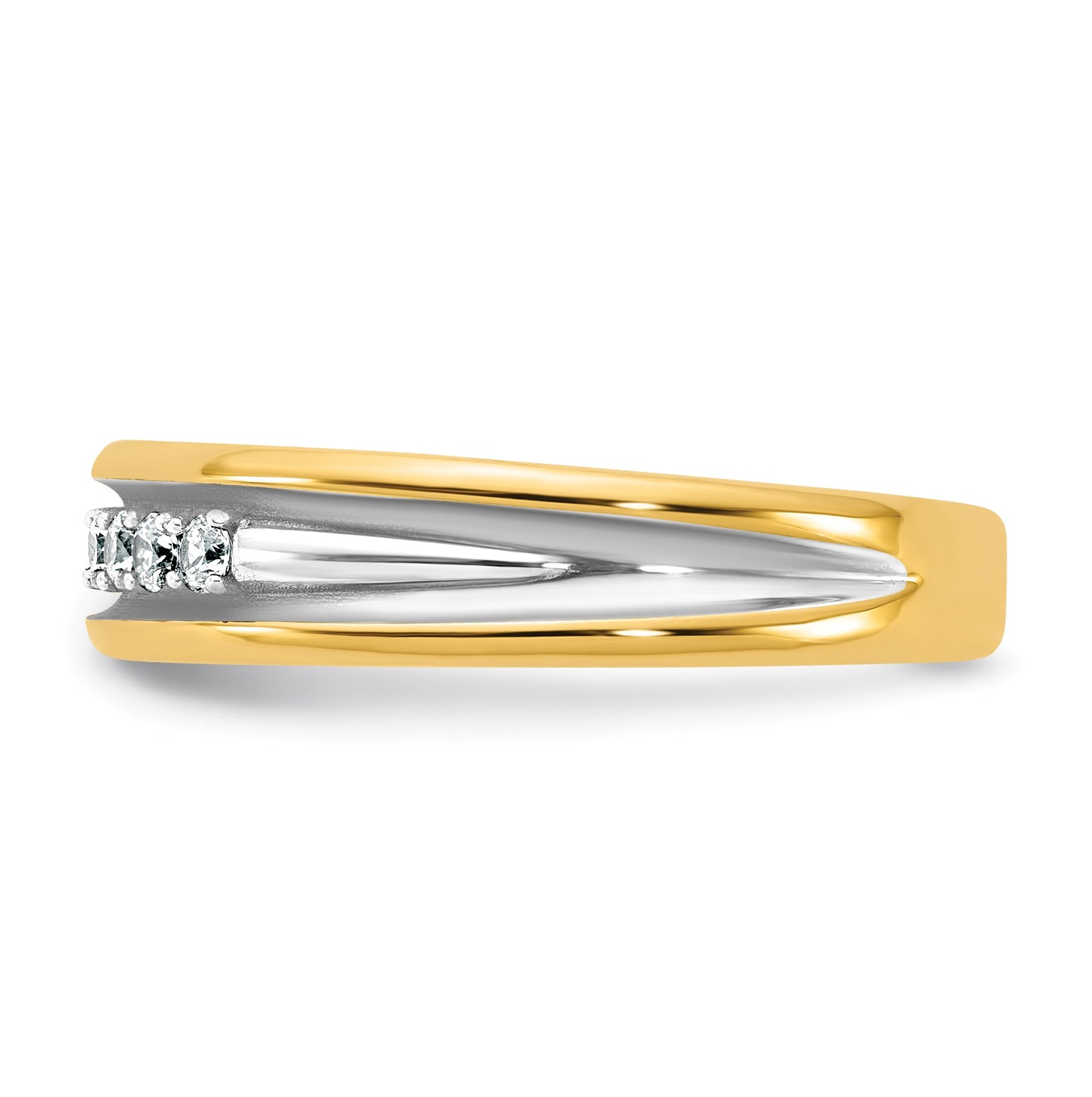 14k Yellow Or White Gold IB Goodman Mens Polished Complete 5-Stone 1/6ct Diamond Ring