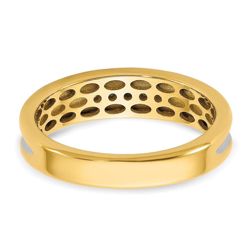 14k Yellow Or White Gold IB Goodman Mens Polished Complete 5-Stone 1/6ct Diamond Ring
