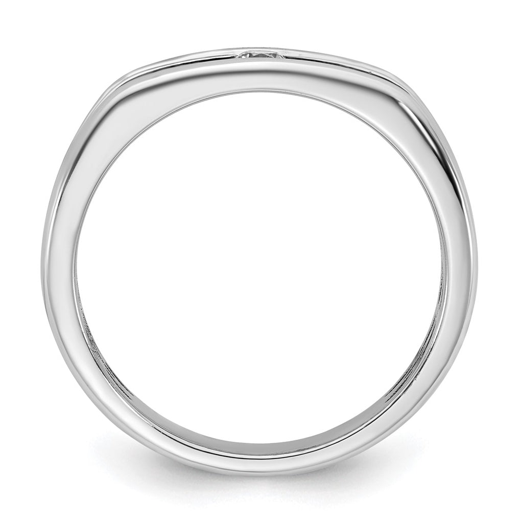 14k Yellow Or White Gold w/ Rhodium IB Goodman Mens Complete 1/10ct Diamond Ring