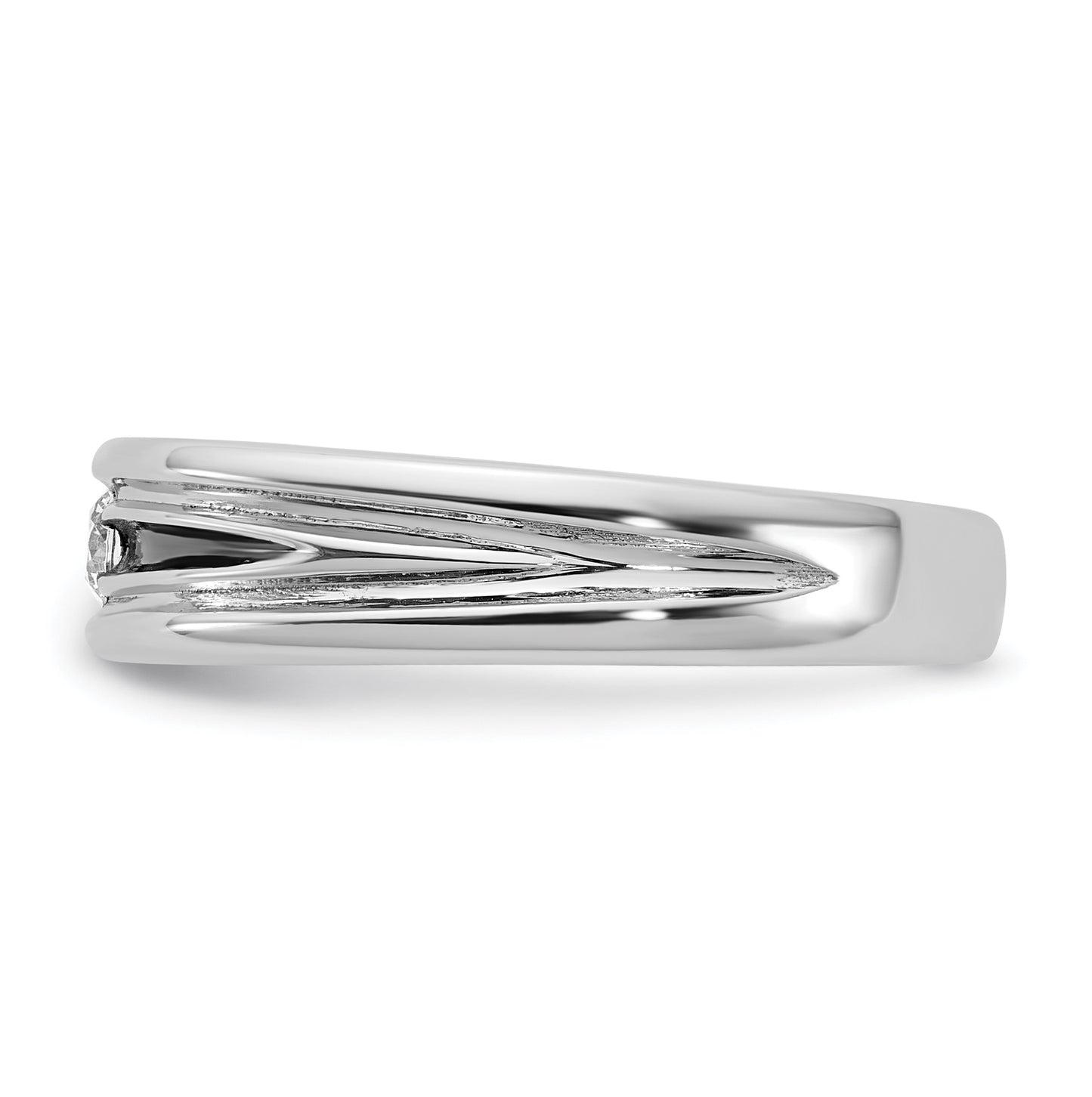 14k Yellow Or White Gold w/ Rhodium IB Goodman Mens Complete 1/10ct Diamond Ring