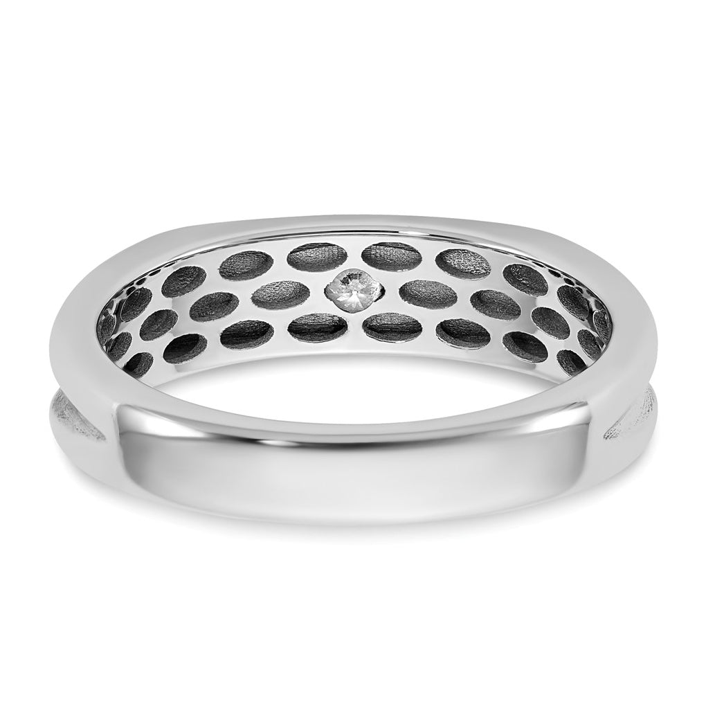 14k Yellow Or White Gold w/ Rhodium IB Goodman Mens Complete 1/10ct Diamond Ring