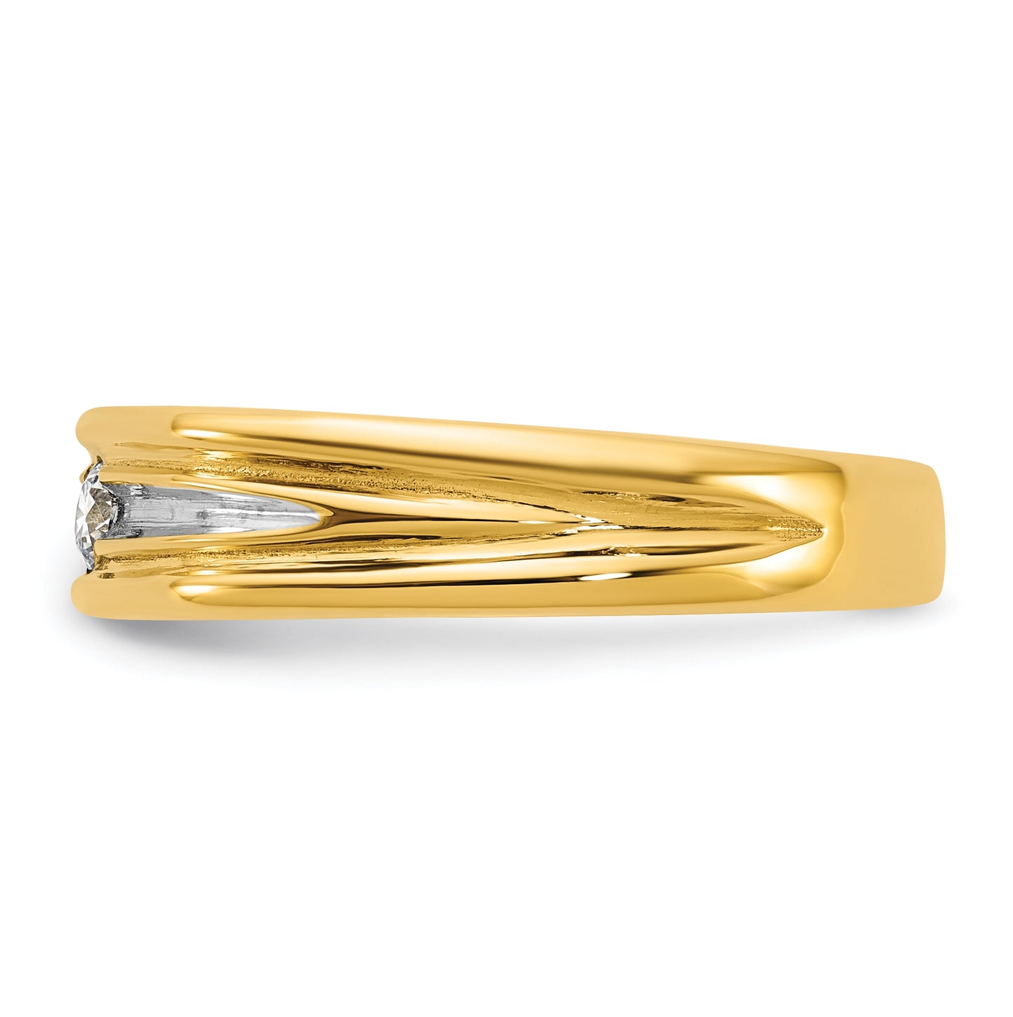 14k Yellow Or White Gold w/ Rhodium IB Goodman Mens Complete 1/10ct Diamond Ring