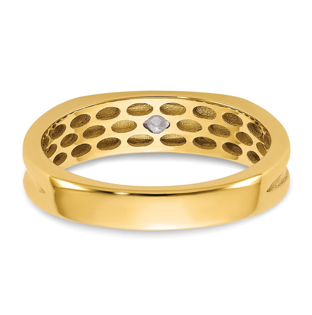 14k Yellow Or White Gold w/ Rhodium IB Goodman Mens Complete 1/10ct Diamond Ring