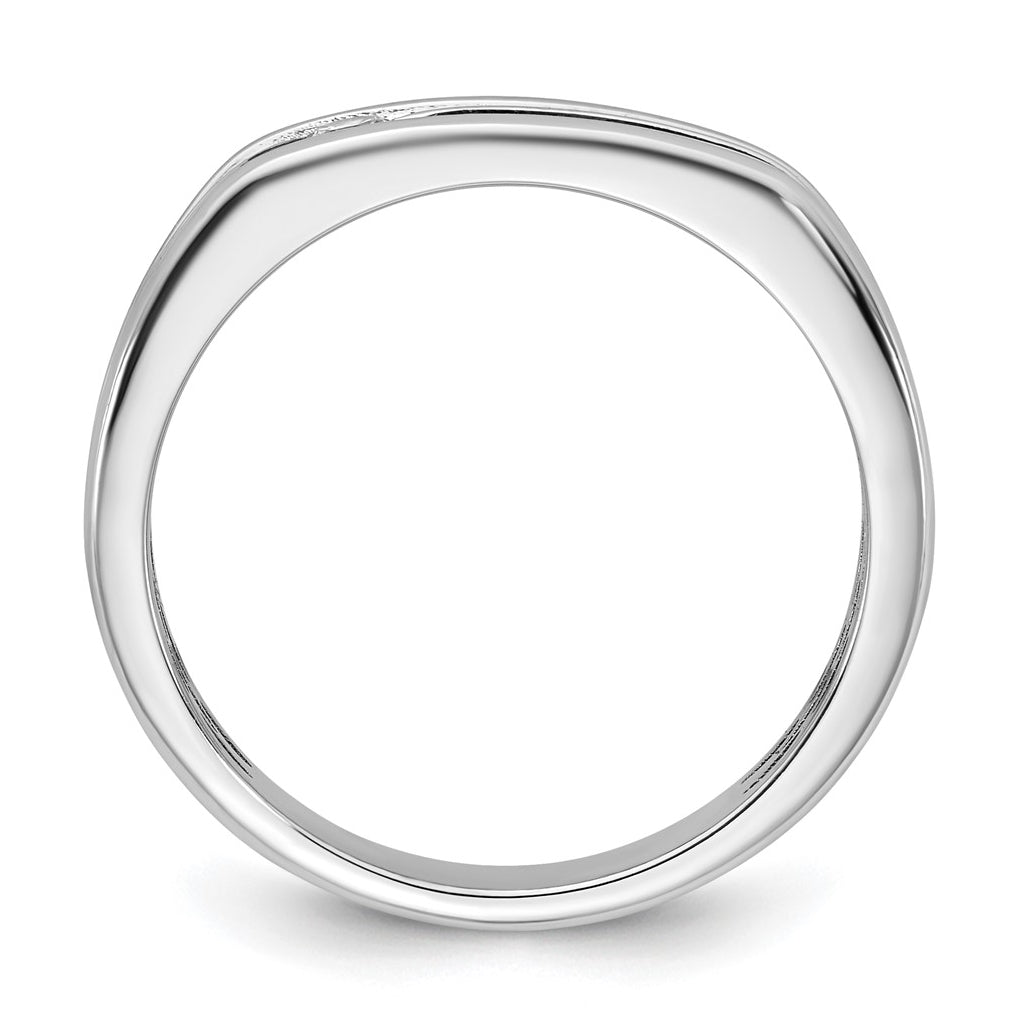 14k Yellow Or White Gold w/ Rhodium IB Goodman Mens Complete 1/10ct Diamond Ring