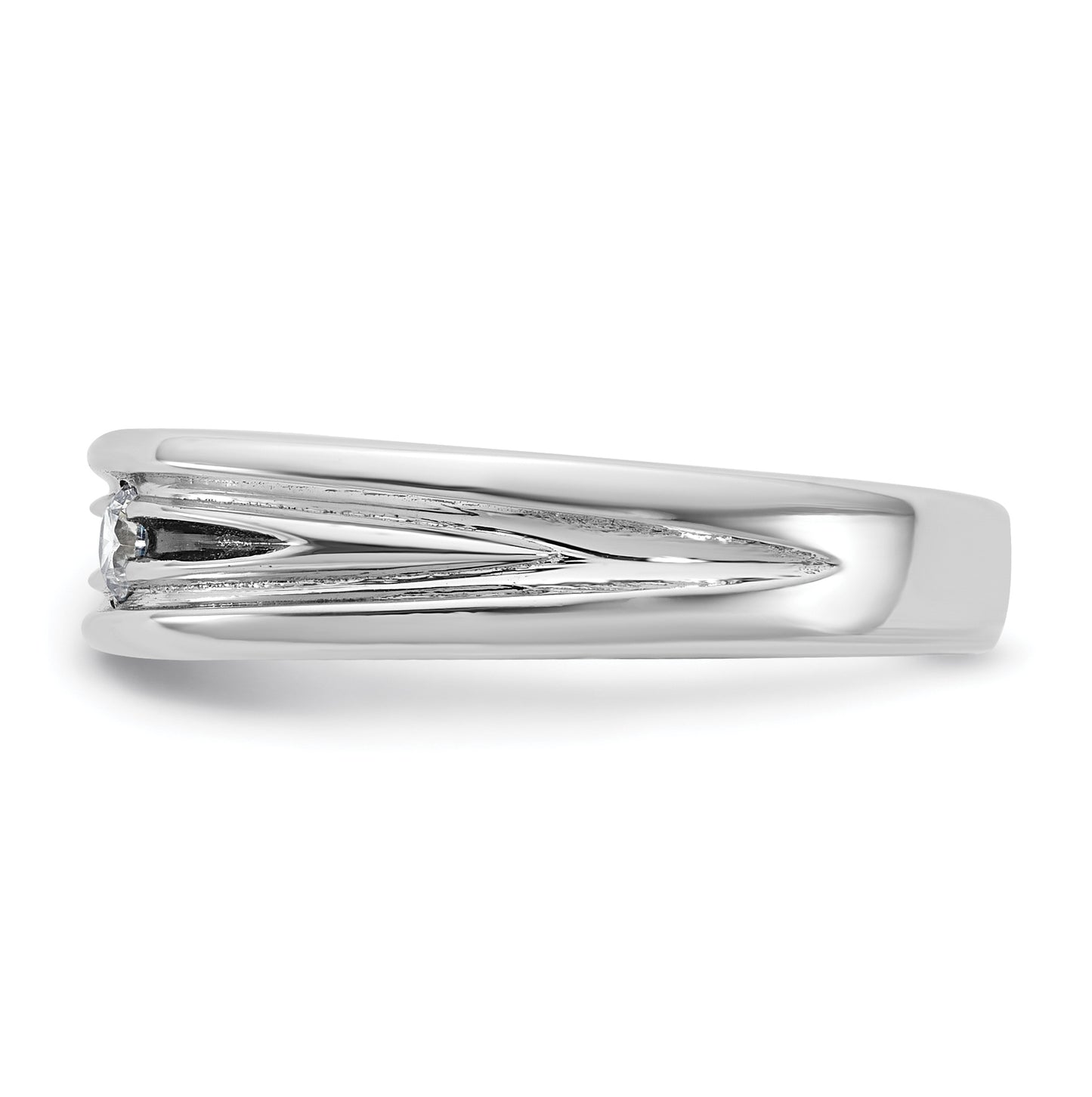 14k Yellow Or White Gold w/ Rhodium IB Goodman Mens Complete 1/10ct Diamond Ring