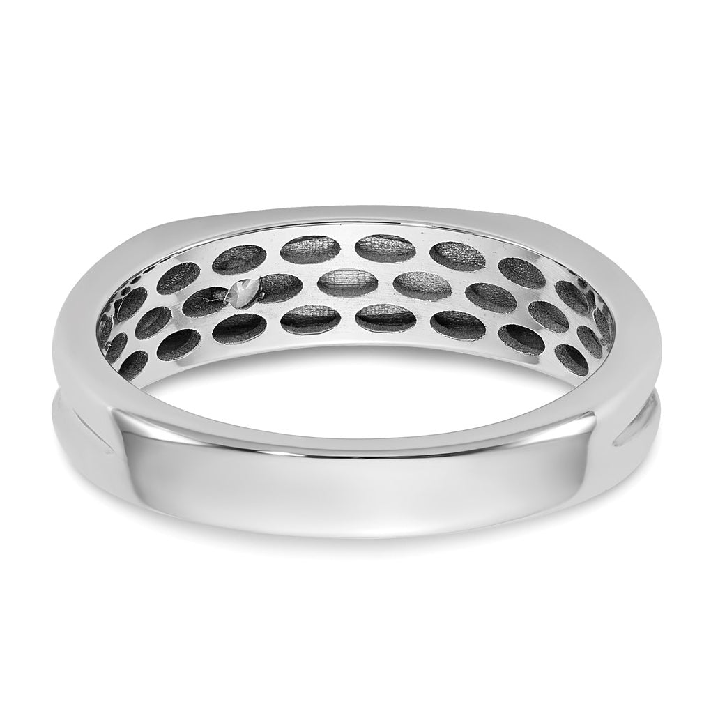 14k Yellow Or White Gold w/ Rhodium IB Goodman Mens Complete 1/10ct Diamond Ring