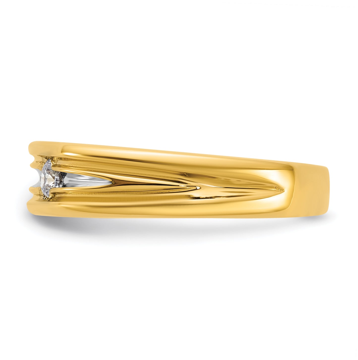 14k Yellow Or White Gold w/ Rhodium IB Goodman Mens Complete 1/10ct Diamond Ring