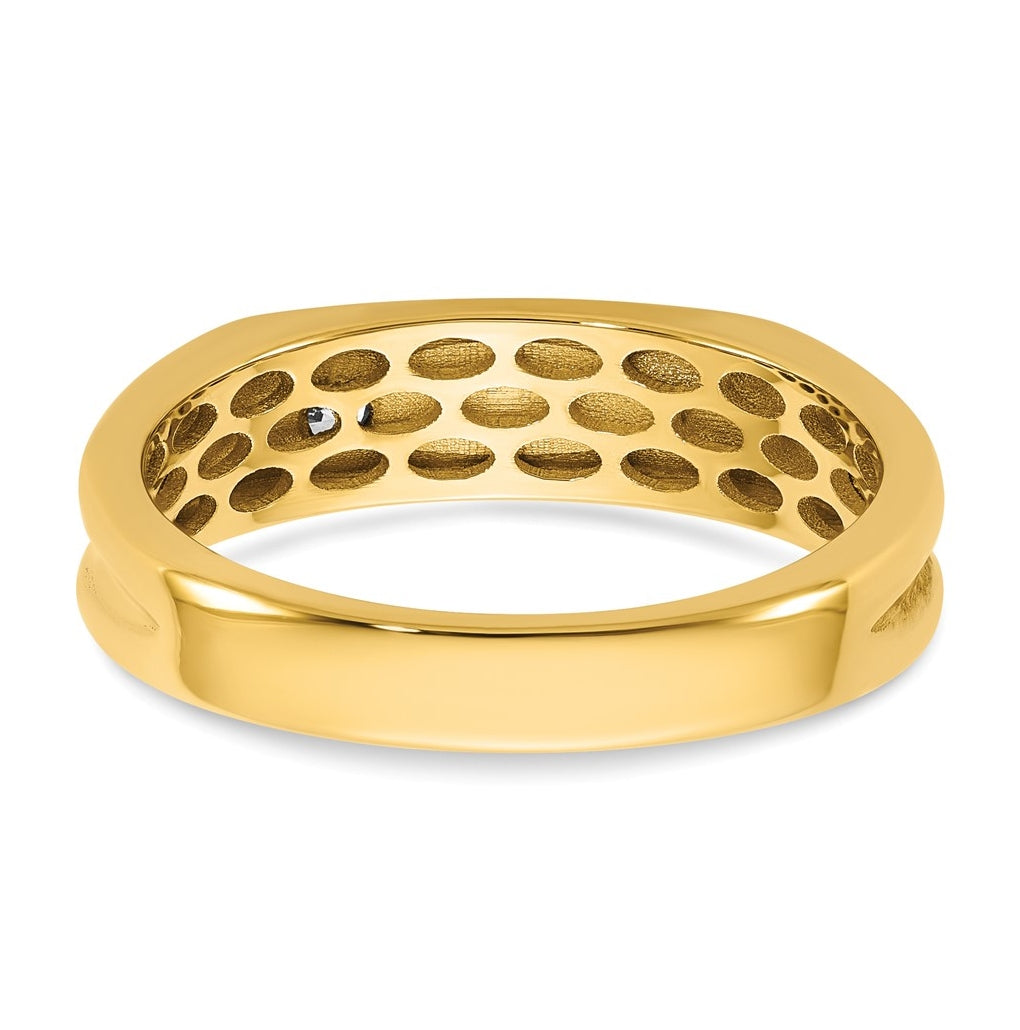 14k Yellow Or White Gold w/ Rhodium IB Goodman Mens Complete 1/10ct Diamond Ring