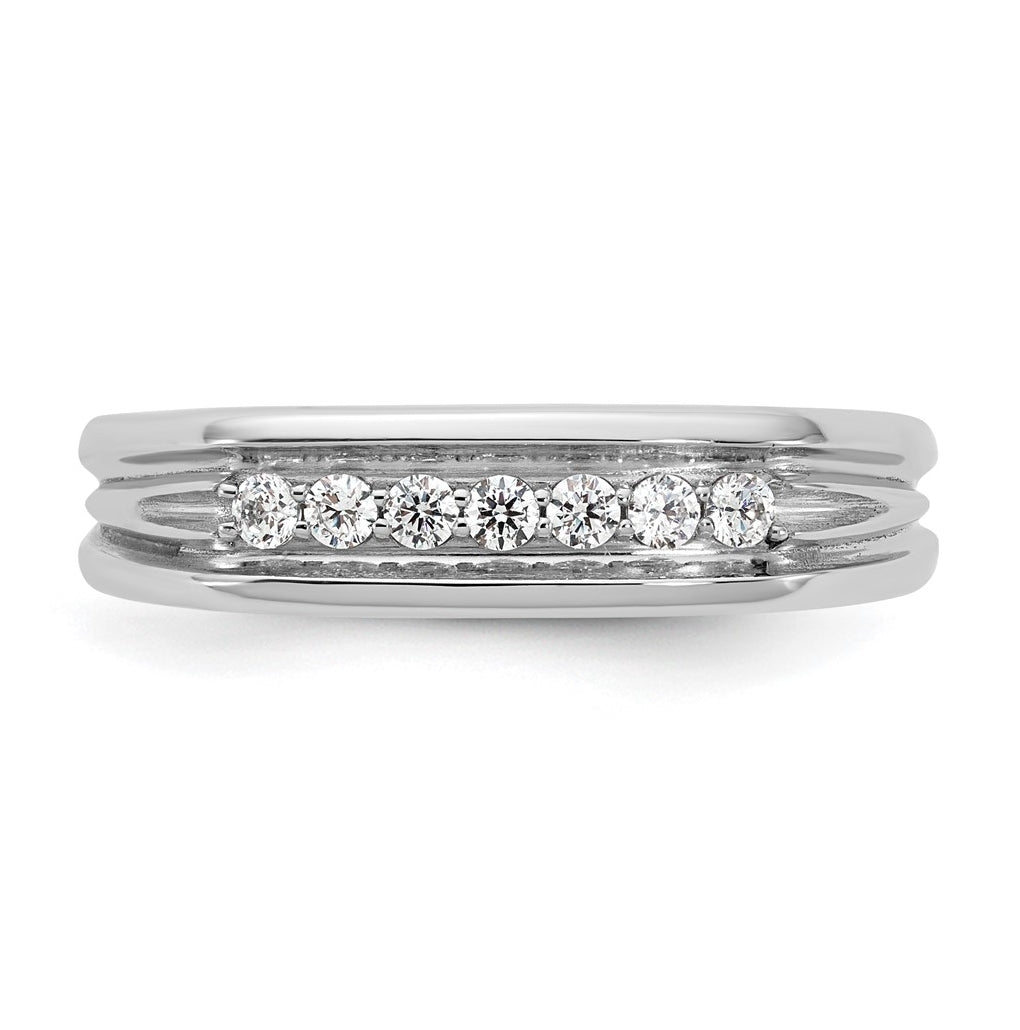 14k Yellow Or White Gold IB Goodman Mens Polished Complete 7-Stone 1/4ct Diamond Ring