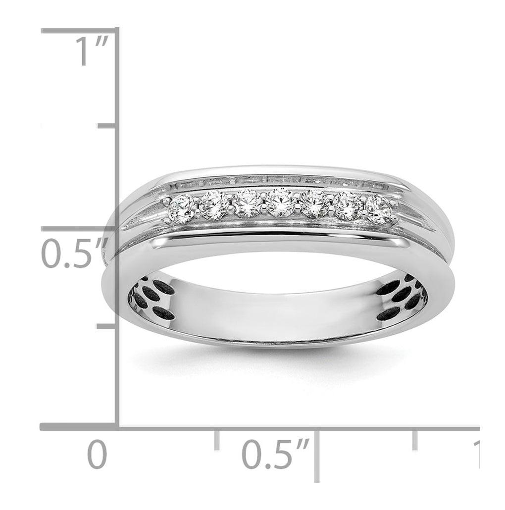 14k Yellow Or White Gold IB Goodman Mens Polished Complete 7-Stone 1/4ct Diamond Ring