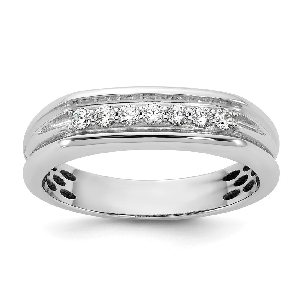 14k Yellow Or White Gold IB Goodman Mens Polished Complete 7-Stone 1/4ct Diamond Ring