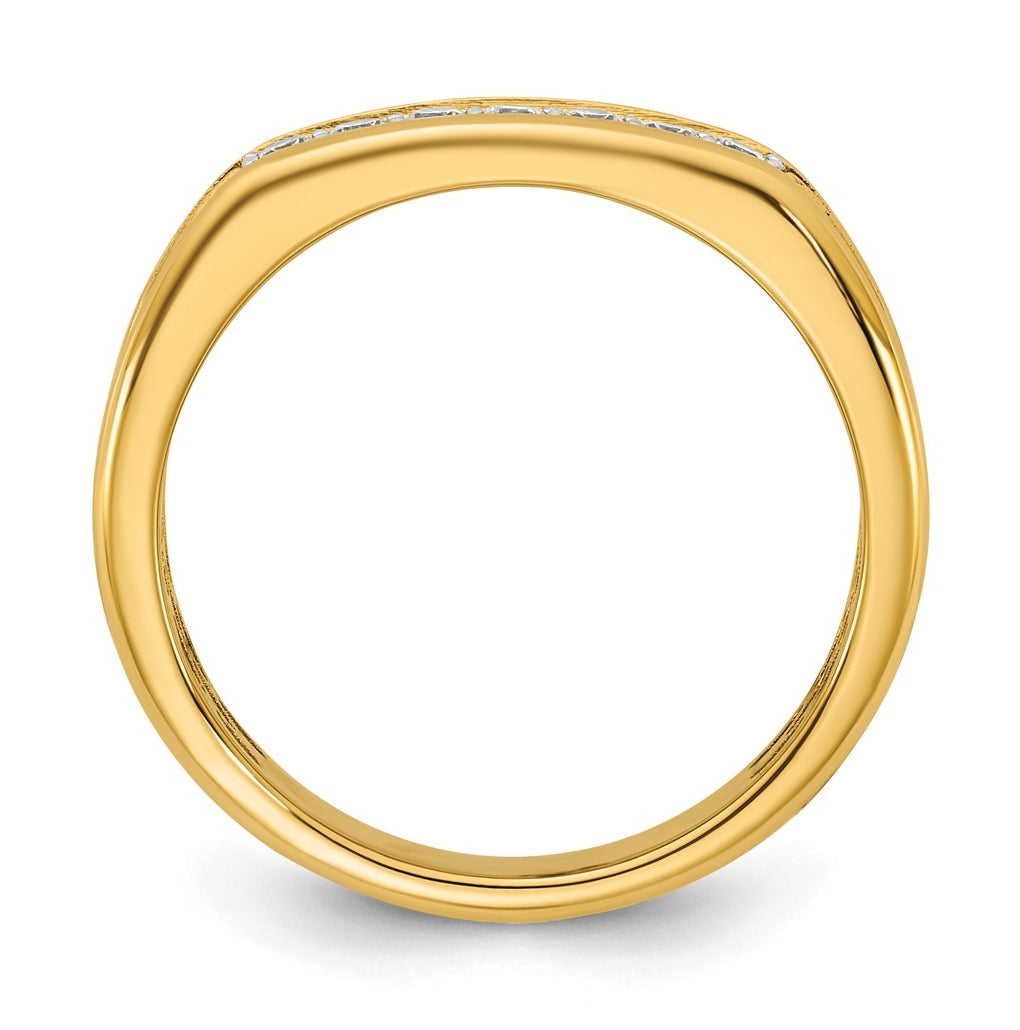 14k Yellow Or White Gold IB Goodman Mens Polished Complete 7-Stone 1/4ct Diamond Ring