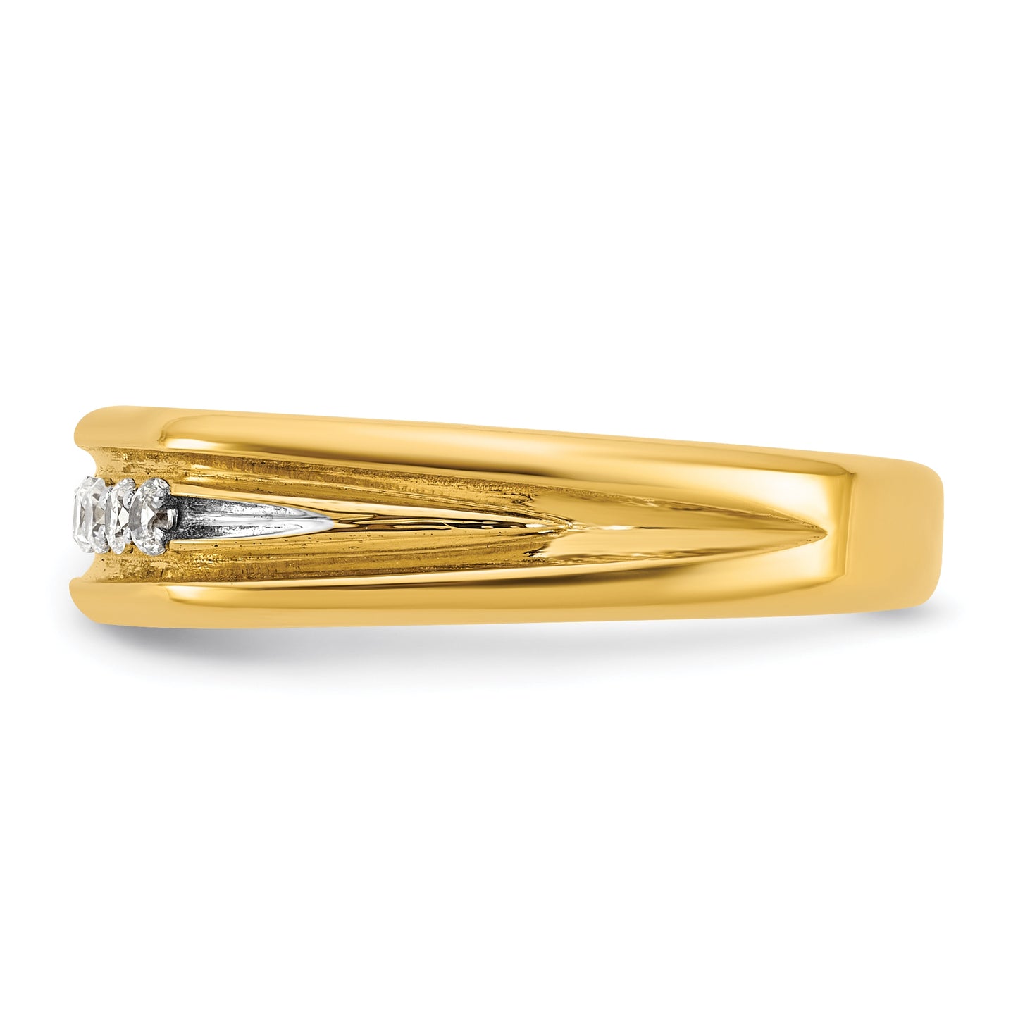 14k Yellow Or White Gold IB Goodman Mens Polished Complete 7-Stone 1/4ct Diamond Ring